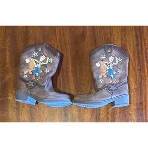 Disney Pixar Toy Story 4 Woody Cowboy Boots Pull On Size 6 Toddler Kids Brown